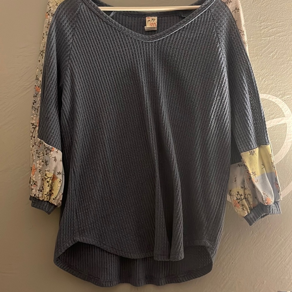 cute blue/ flower blouse